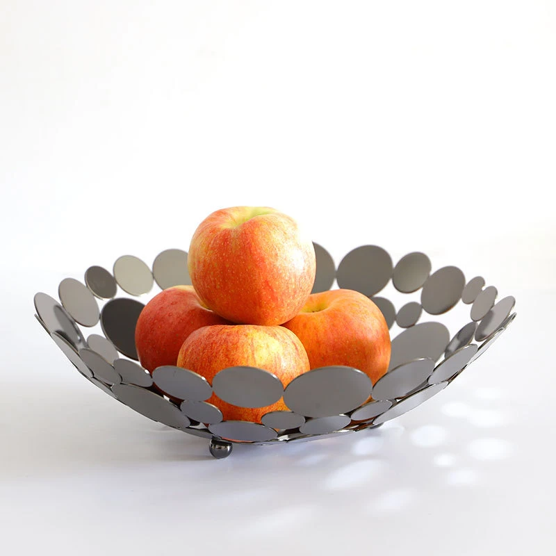 נורדי הסלון זהב עגול ברזל פירות מגש פירות חוט מטבח ביתי שולחן העבודה של עיצוב רשת סלסלת חטיפים ממתקים סל אחסון