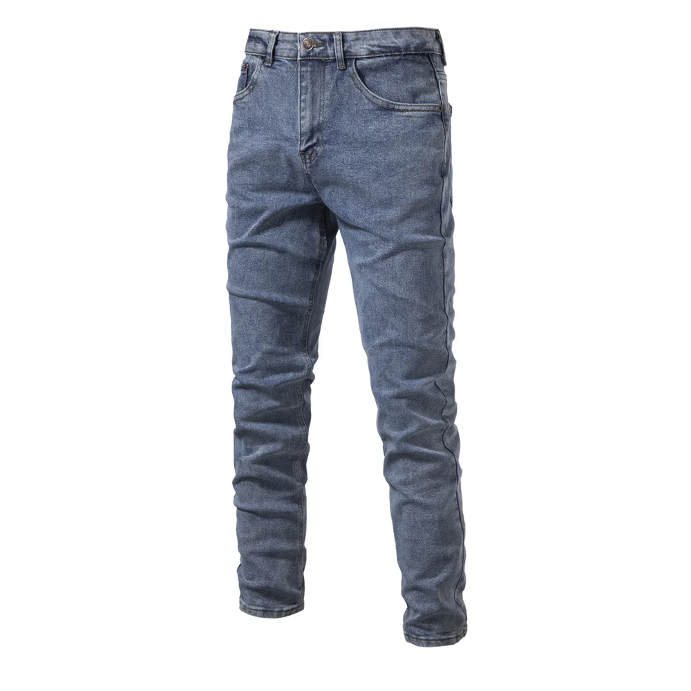 סתיו אופנת רחוב ניו ג 'ינס מכנסיים Slim Fit ישר שחור ג' ינס לגברים איכות גבוהה בציר עסקים ללבוש מזדמנים גברים של מכנסיים