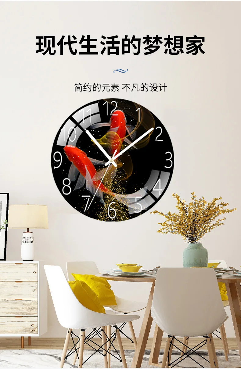 שעון קיר מודרני בסלון הבית קישוטים הביתה יצירתי קוורץ שעון קיר חדר השינה שעון חינם אגרוף עיצוב מודרני
