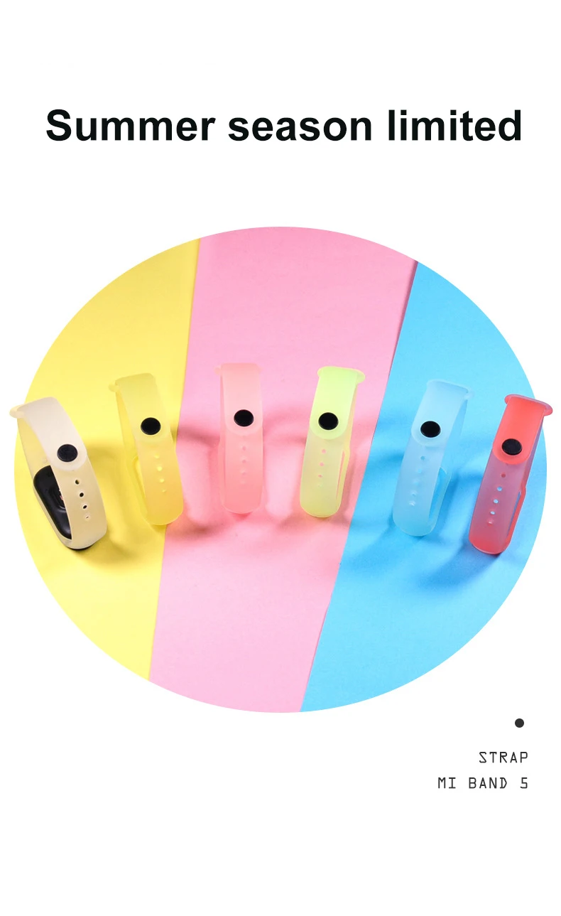 שקוף הרצועה על Mi Band 3 4 5 6 החלפת רצועת צמיד Xiaomi הלהקה 3 4 5 6 צמיד צבעוני עמיד למים רצועת שעון