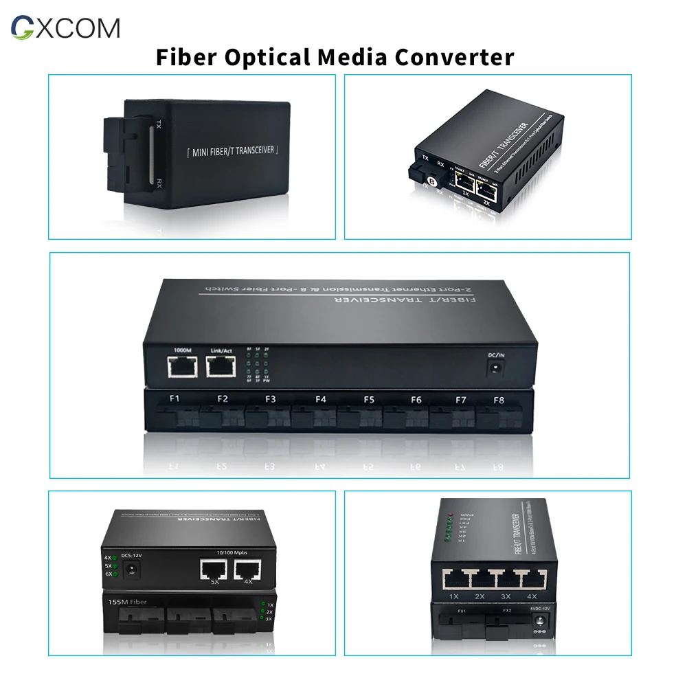 10/100M 3-נמל FX עם 2 יציאת 10/100M RJ45 Ethernet יציאות תקשורת ממיר עם מצב יחיד יחיד סיבים 20-25 ק 