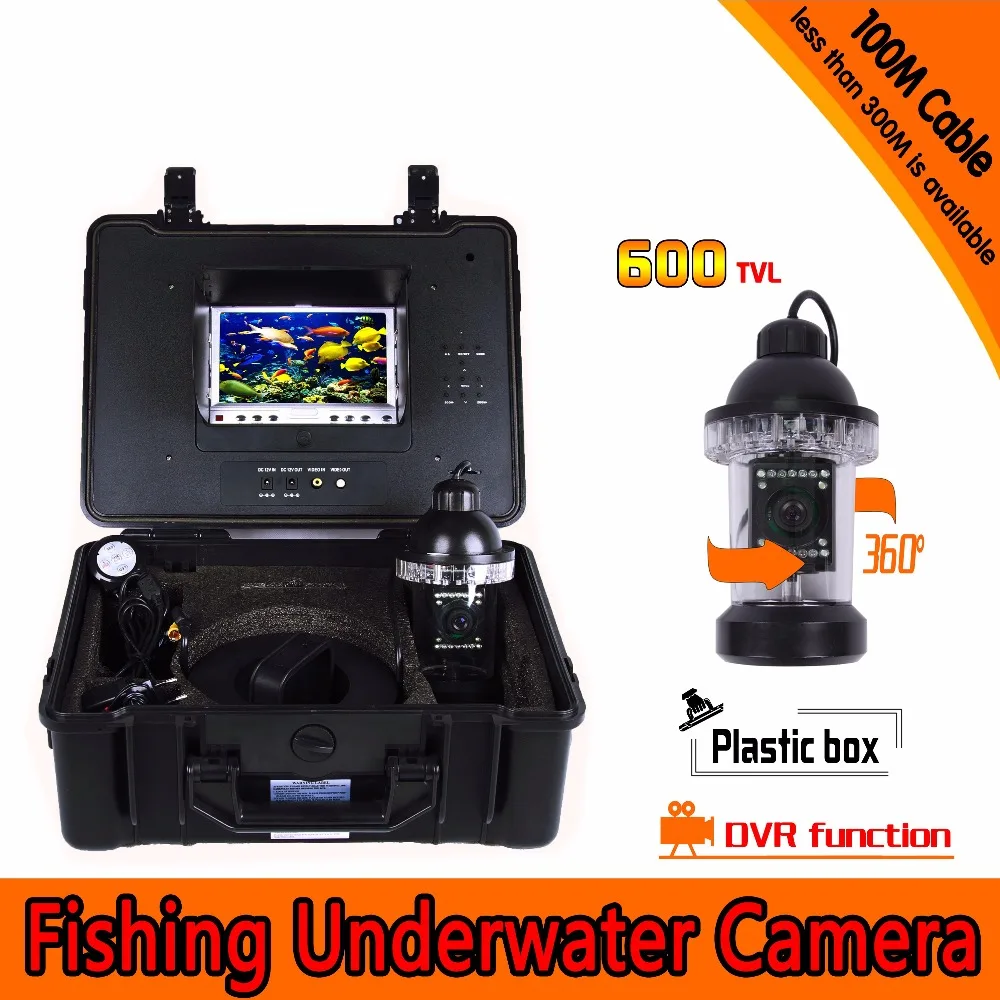 100 מטר מים הוכחה 600TVL 360 מעלות rotative דיג מצלמה 7 אינץ DVR AV אנדוסקופ המצלמה