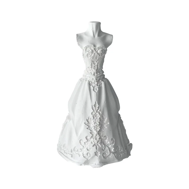 3D שמלת החתונה סיליקון עובש מוס שוקולד עוגת אפייה עובש סבון אפוקסי עובש DIY טיח שרף עובש נר תבניות עיצוב הבית