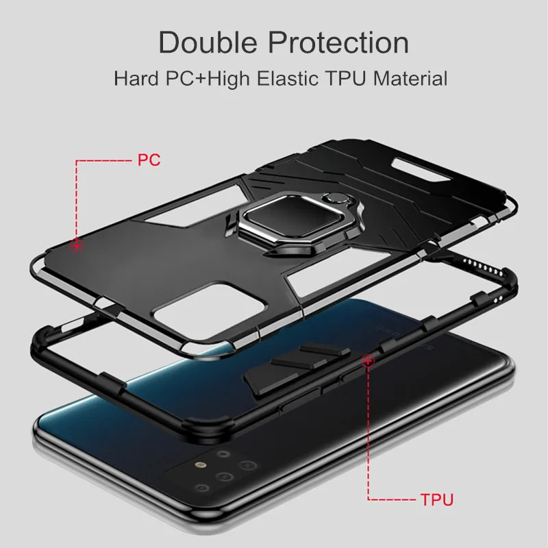 Armor Case for Samsung A51 A71 במקרה רכב מגנטי בעל טלפון כיסוי TPU+מחשב Bumper Case for Samsung Galaxy A51 51 A71 בן 71 מקרה