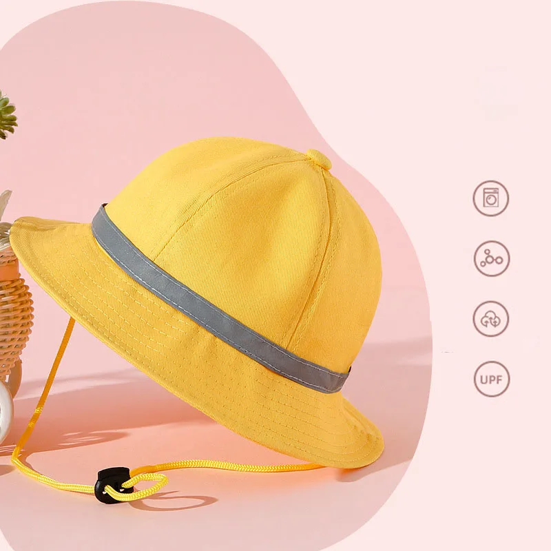 האביב הפעוט דלי כובע עם נבט ילדים שרוך דייג כובעי כותנה החוף סאן קאפ עבור ילד ילדה ילדים ירוק כובע פנמה