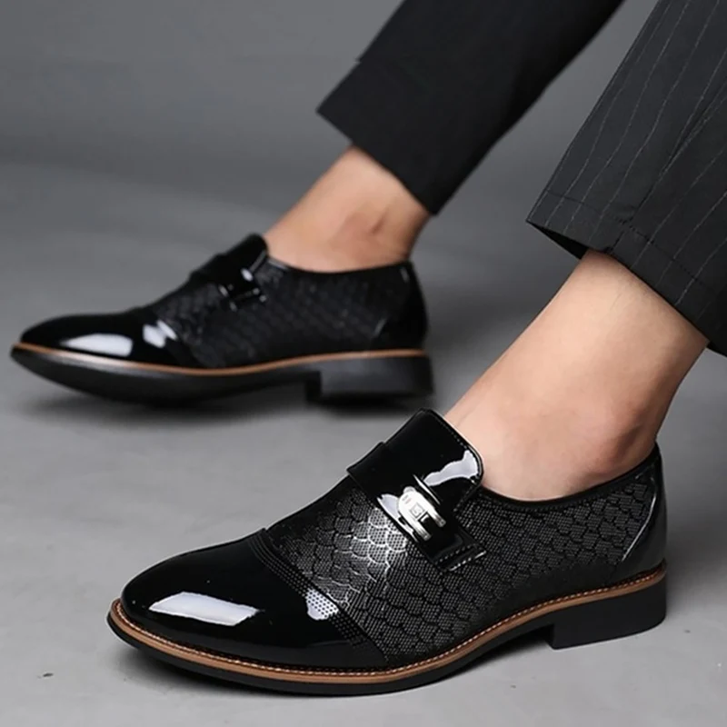 נעלי גברים עור הבלטה אופנה קלאסי יוקרתי לגברים נעליים ללבוש עמידים שאינם להחליק מאן נעליים אנטי להחליק נעליים שחורות