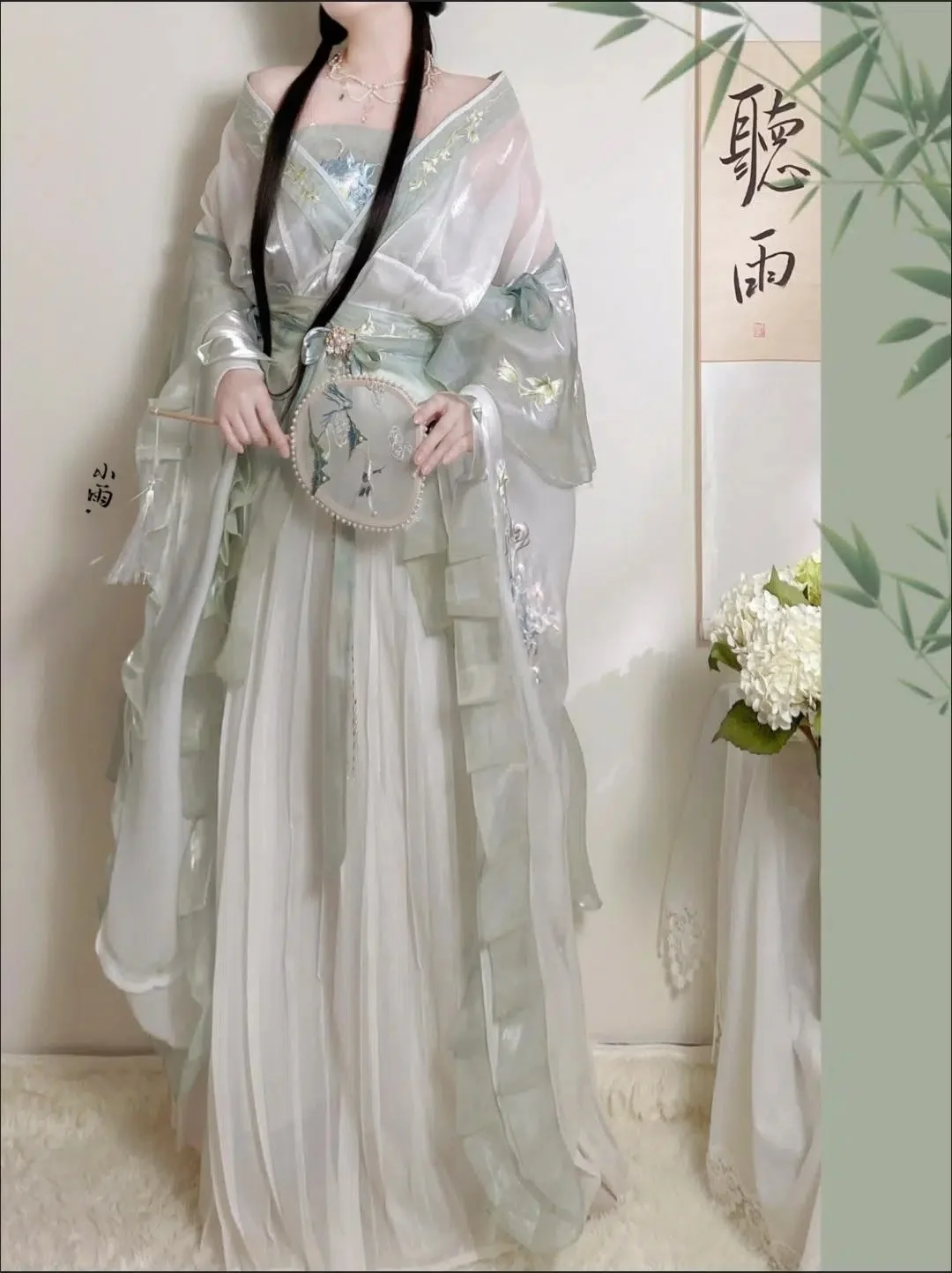 סיני Hanfu השמלה נשים עתיקה מסורתית רקום Hanfu סטים קרנבל פיית תחפושות קוספליי ירוק Hanfu שמלת ריקוד