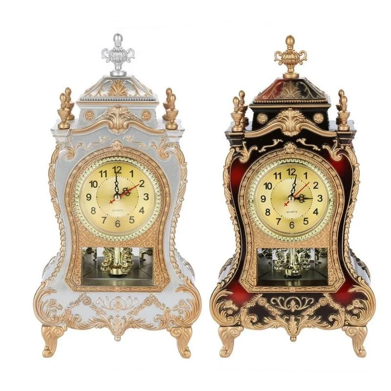 שולחן שעון מעורר בציר שעון קלאסי תמלוגים יושב בחדר שולחן הקיסרי ריהוט יצירתיים לשבת שעון המטוטלת