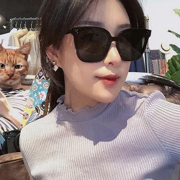 Yuumi לה משקפי שמש לנשים Mens שחור משקפי שמש עין חתול MGlasses מרגלים אופנה גדולים יוקרה מעצב מותג ג ' ני קוריאה