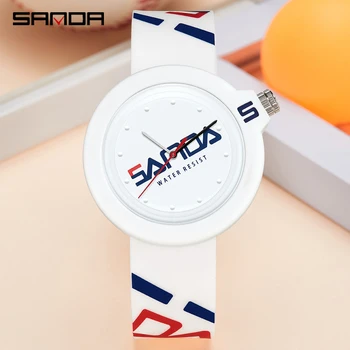 סאנדה 2023 חדש חם מכירה בנות אופנה אישיות פשוטה שעון יוקרה פנאי ספורט עמיד למים 50M מגמה חיוג קוורץ Clock3201