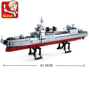618pcs הצי הצבאי משחתת צי ספינות המלחמה צוללות אבני הבניין צעצועים חינוכיים לילדים מתנות חג המולד