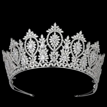 הכתר והכתר HADIYANA חדש אופנה יוקרה אלגנטית, מתוחכמת כלה כתר Zirconia החתונה BC6595 faux דה צ ' אווס