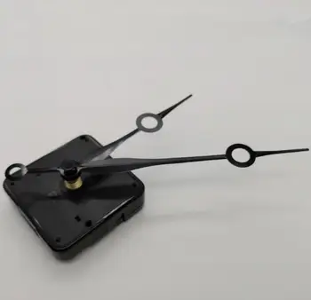 10 סטים מודרני שעון תנועת מנגנון חלקים שחור ידיים תיקון החלפת שקט שקט שעון קיר 13mm פיר עם וו מתכתי