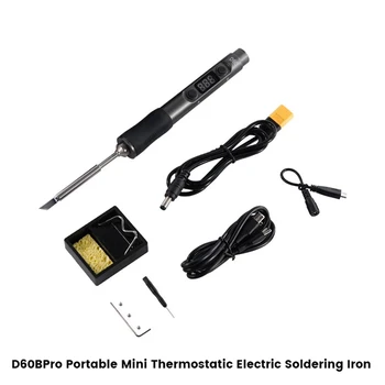 D60bpro מיני נייד Thermostatic חשמליים הלחמה ברזל עבור סוללת ליתיום מופעל על תמיכה PD3.0
