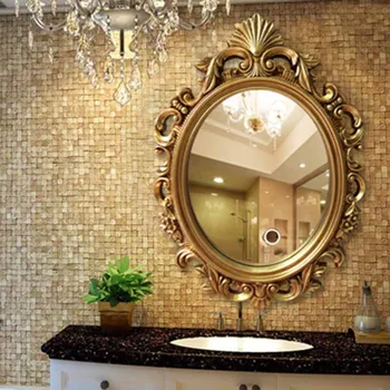 קיר רכוב המראה בחדר האמבטיה זהב בציר Indrustrial תאורה אחורית אמבטיה במראה וינטג ' יהירות Espejo ב אביזרים לבית