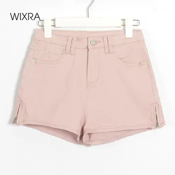 Wixra מוצק כותנה ורוד רוכסן מכנסי נשים כיסים גבוהה המותניים מזדמן אופנת רחוב 2021 קיץ אופנה חדשה