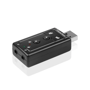 וירטואלי 7.1 ערוצים USB 2.0 חיצוני כרטיס קול Audio מיקרופון רמקול מתאם מיקרופון סטריאו 3.5 מ 
