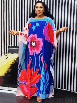 2023 סתיו שמלות ארוכות לנשים דאשיקי פרחוני הדפסה החלוק אפריקה הודו המפלגה שמלת חופשי Boubou גבירותיי בגדי שמלה כפיות