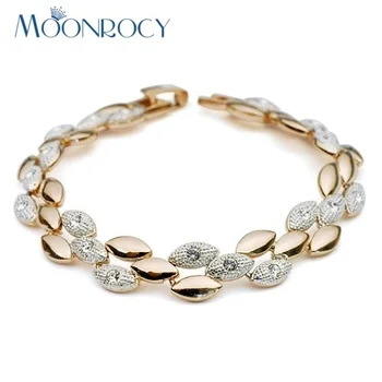 MOONROCY משלוח חינם האוסטרי קריסטל צמיד קריסטל אופנה תכשיטים הסיטוניים רוז זהב צבע הבחורה נשים מתנה.