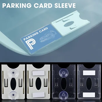 לבן/שקוף חניה כרטיס שרוול אחסון מידע כרטיס מסטיק סגנון כוס יניקה סגנון המכונית Accesories גאדג ' ט