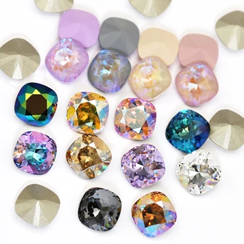 לאחרונה K9 זכוכית גבישי מלאכות Pointback אמנות ציפורן אבנים מרובע גבישים בגדים תיקים DIY תכשיטים, קישוט בגדים Strass