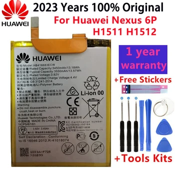 2023 חדש 100% סוללה מקורית HB416683ECW נטענת Li-ion סוללת הטלפון עבור Huawei נקסוס 6P H1511 H1512 3450mAh+כלים חינם