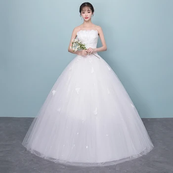 EZKUNTZA Vestido De נוביה שמלת החתונה 2023 חדש סטרפלס תחרת פרח תחרה נסיכה, שמלת נשף בתוספת גודל סלים בהזמנה אישית