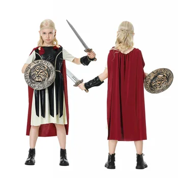 חדש לוחם ספרטני ילדים Cosplay הרומית גלדיאטור תלבושות עבור ליל כל הקדושים 2023