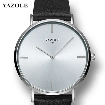 Yazole 2022 שעון חדש פשוטה אופנה מזדמן זוג יד של איש רכוב דק חגורה שחורה קוורץ שעונים שעונים לגברים רלו גבר