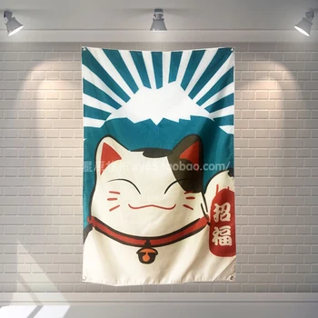 יפנית Ukiyo-e חתול מזל באנרים תלוי דגל שטיח קיר מדבקה קפה מסעדה קטר מועדון לחיות רקע קישוט