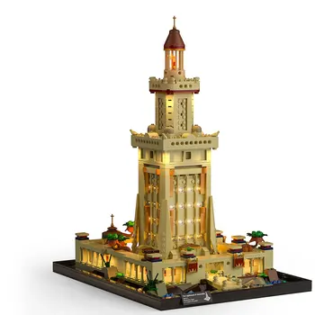 FH9008 תאורה להגדיר את המגדלור של אלכסנדריה בנייה אבני בניין לבנים דגם צעצוע 1677Pcs צעצועים לילדים