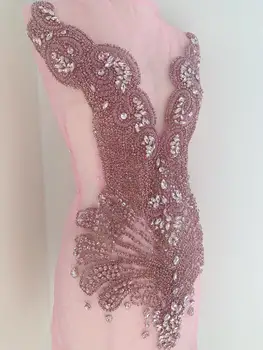 ורוד גדול ריינסטון אפליקציה עבור ריקוד תלבושת שמלה עיצוב אופנה המחוך החתונה אספקה 2023 הגעה חדשה