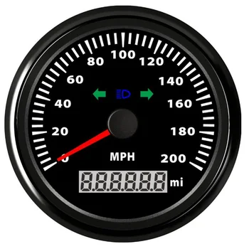 משלוח חינם 85mm GPS מדי מהיר 0-200 מייל / שעה מירוץ מכוניות מהירות Mileometers עם גבוה קרן שמאלה ולא ימינה אור פונקציה