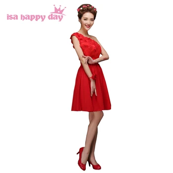 החלוק דה נשף קו אלגנטי אדום xl נשים שיפון שמלת נשף כתף אחת שמלות ערב לנשים 2020 הגעה חדשה H4235