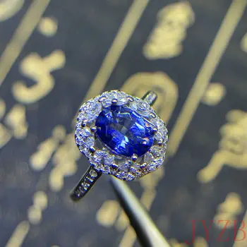 2022 כסף סטרלינג 925 נשים הטבעת טבעי tanzanite טבעת נישואין טבעת אירוסין תכשיטים חדשים 6X8MM