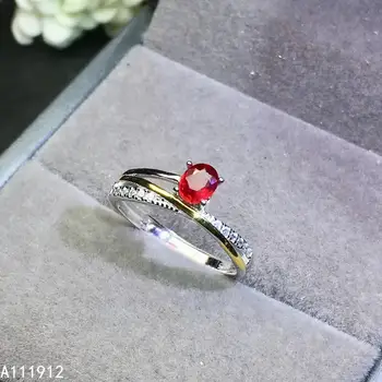 KJJEAXCMY בסדר תכשיטים טבעי רובי 925 כסף סטרלינג חדש מתכוונן חן נשים טבעת תמיכה מבחן אצילי