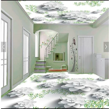 מותאם אישית ריצוף 3d בסלון הקפה בר, חדר שירותים חדר השינה פרח ריצוף יכול להיות המסמכים דה parede 3d טפט