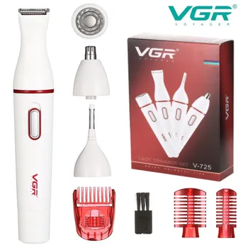 VGR גברת שיער גוזם הגדר פנים מקצועי שייבר האף הגבות הגוף רגל ביקיני גוזם רב-שימוש עמיד למים 4 ב-1 V-725