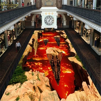 beibehang תמונה מותאמת אישית 3D הרצפה ציור רקעים וולקני מגמה פארק ברחוב 3D 3D ציורים קומה ציורים המסמכים דה parede