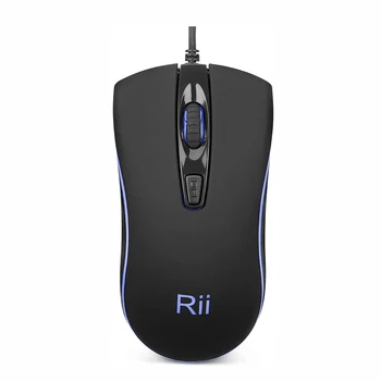 Rii RM105 קווי עכבר,שחור, ורוד עכבר מחשב עם RGB צבעוני עם תאורה אחורית,1600DPI רמות USB Wired עכברים עבור Windows PC