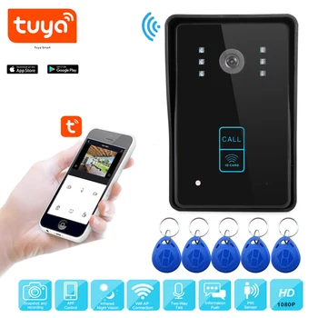 WiFi וידאו פעמון המצלמה Tuya בית חכם אלחוטי פעמון 1080P מצלמת וידאו אינטרקום בדירה תמיכה קישור לנעול