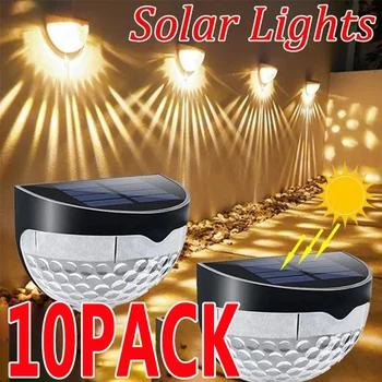 10Pack LED אור שמש מנורות קיר חיצוניות אנרגיה גן מנורות עמיד למים השמש גדר המנורה חג מולד קישוט לויה אור Led