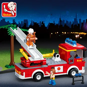 Sluban בניין צעצועים העיר לוחם האש 269PCS לבנים B0625 הסולם אש משאית Compatbile עם המותגים המובילים