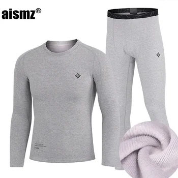 Aismz החורף Termal תחתונים של גברים Clotin ספורט השכבה הראשונה אדם התחתונים חליפות לגברים צמר עור שני לון Jons