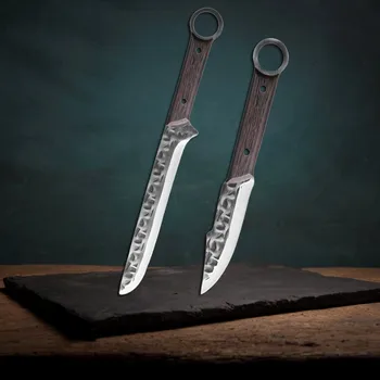 עבודת יד מזויפים תוקע סכין סכינים בישול תכליתי חיצוני סכין מחנאות סכין ציד סכין חדה בשר קאטר קליבר