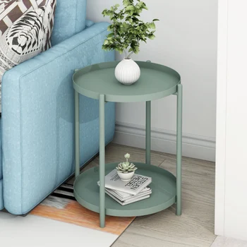 Wuli ברזל מרפסת דירה קטנה ליד המיטה שולחן עגול שולחן קפה הנורדי, ספה, שולחן צד קטן פשוט שולחן