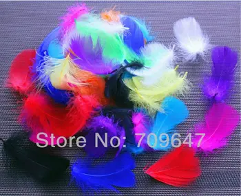 200pcs/lot 4-6cm חופשי ססגוניות Nagorie נוצות אווז לחתונה פרחים, fascinators, דרבי כובעים האיטום כיסוי הראש