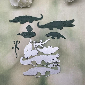 תנין קישוט מתכת חיתוך ימות DIY עיצוב אלבום תמונות אלבום כרטיסי נייר אמנות דקורטיבית הבלטה למות חתכים