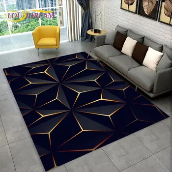 3D מודרני מופשט גיאומטרי אשליה שטיח שטיח שטיח הסלון חדר השינה ספה שטיח תפאורה,ילד משחק החלקה שטיח הרצפה