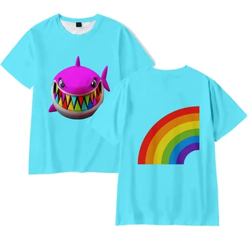 קיץ של ילדים טי-שירט חולצות מזדמנים היפ הופ לילדים חולצה אופנה 3D מודפס כריש דפוס בנים בנות אור כחול